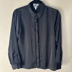 Express Black Button Down Long Sleeves Shirt Women's Medium
